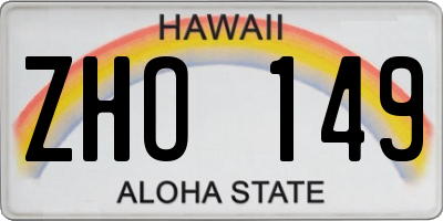 HI license plate ZHO149