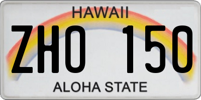 HI license plate ZHO150
