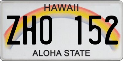 HI license plate ZHO152