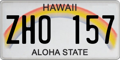 HI license plate ZHO157