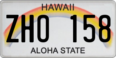 HI license plate ZHO158