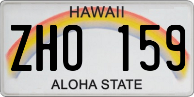 HI license plate ZHO159
