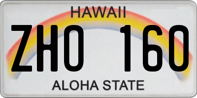 HI license plate ZHO160