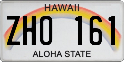 HI license plate ZHO161