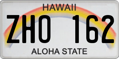 HI license plate ZHO162