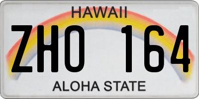 HI license plate ZHO164