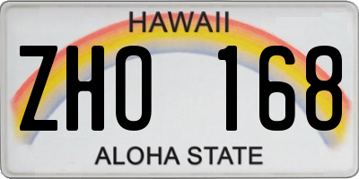 HI license plate ZHO168