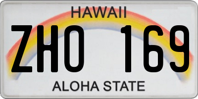 HI license plate ZHO169