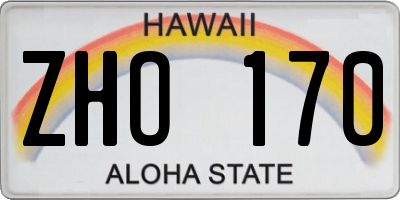 HI license plate ZHO170