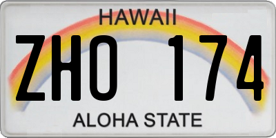 HI license plate ZHO174