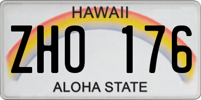 HI license plate ZHO176