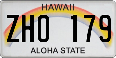 HI license plate ZHO179