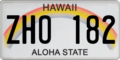 HI license plate ZHO182