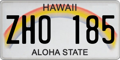HI license plate ZHO185