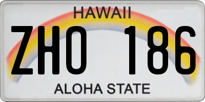 HI license plate ZHO186