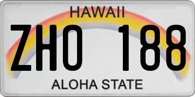 HI license plate ZHO188