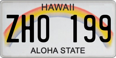 HI license plate ZHO199