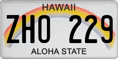 HI license plate ZHO229