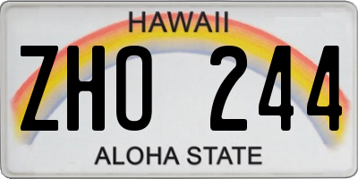 HI license plate ZHO244