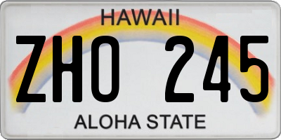 HI license plate ZHO245