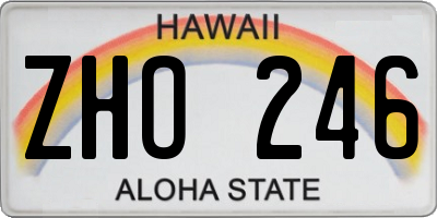 HI license plate ZHO246