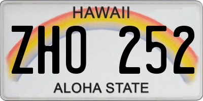 HI license plate ZHO252