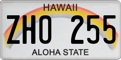 HI license plate ZHO255