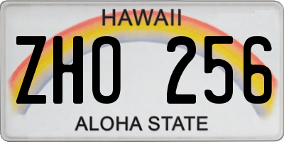 HI license plate ZHO256