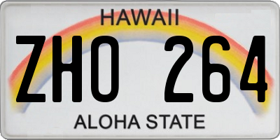 HI license plate ZHO264