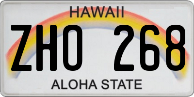 HI license plate ZHO268