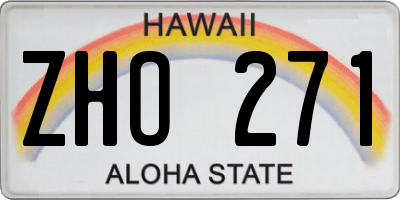 HI license plate ZHO271