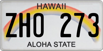 HI license plate ZHO273