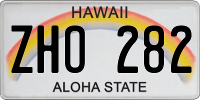 HI license plate ZHO282
