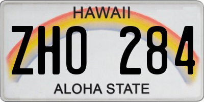 HI license plate ZHO284