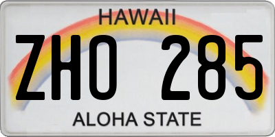 HI license plate ZHO285