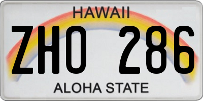 HI license plate ZHO286