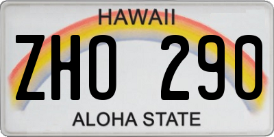 HI license plate ZHO290