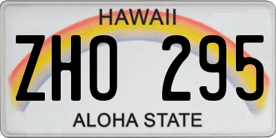 HI license plate ZHO295