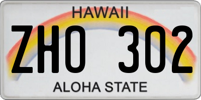 HI license plate ZHO302