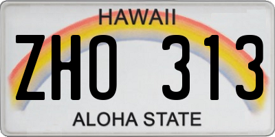 HI license plate ZHO313