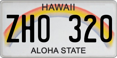 HI license plate ZHO320