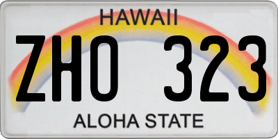 HI license plate ZHO323