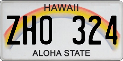 HI license plate ZHO324
