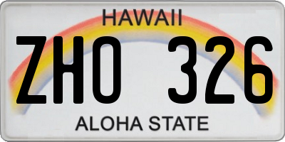 HI license plate ZHO326