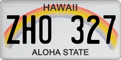HI license plate ZHO327