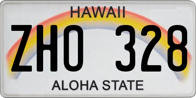 HI license plate ZHO328