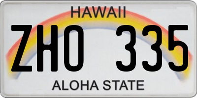 HI license plate ZHO335