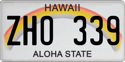 HI license plate ZHO339