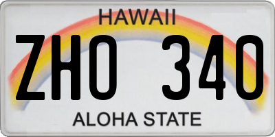 HI license plate ZHO340
