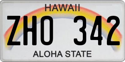 HI license plate ZHO342